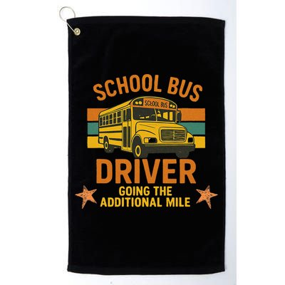 School Bus Driver Going The Additional Mile Vintage Retro Golf Towel