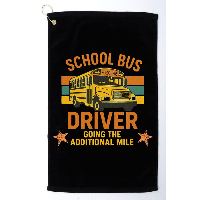 School Bus Driver Going The Additional Mile Vintage Retro Golf Towel