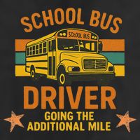 School Bus Driver Going The Additional Mile Vintage Retro Golf Towel