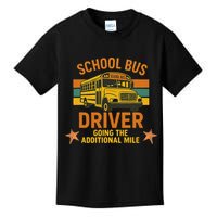School Bus Driver Going The Additional Mile Vintage Retro Kids T-Shirt