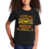 School Bus Driver Going The Additional Mile Vintage Retro Kids T-Shirt