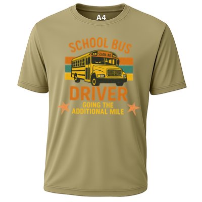School Bus Driver Going The Additional Mile Vintage Retro Cooling Performance Crew T-Shirt