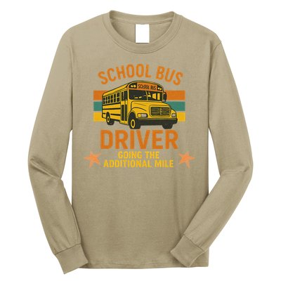 School Bus Driver Going The Additional Mile Vintage Retro Long Sleeve Shirt