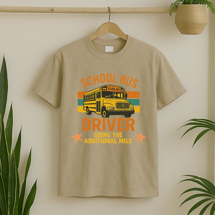 School Bus Driver Going The Additional Mile Vintage Retro T-Shirt