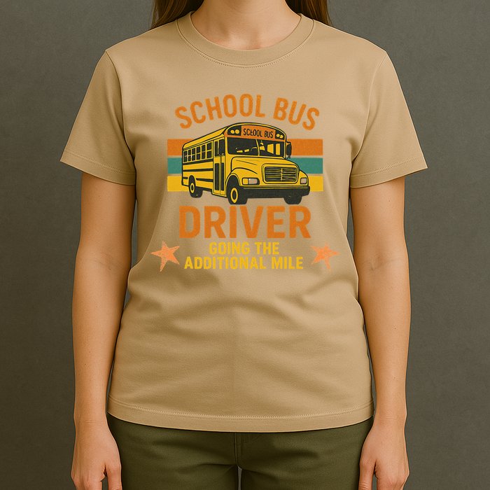 School Bus Driver Going The Additional Mile Vintage Retro T-Shirt