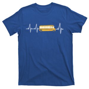 School Bus Driver School Bus Heartbeat Heart Trace Gift T-Shirt