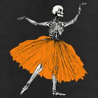 Skeleton Ballerina Dance Tutu Spooky Ballet Dancer Halloween 7 Panel Mesh Trucker Snapback Hat