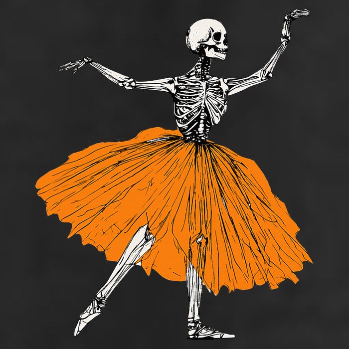 Skeleton Ballerina Dance Tutu Spooky Ballet Dancer Halloween 7 Panel Mesh Trucker Snapback Hat