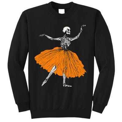Skeleton Ballerina Dance Tutu Spooky Ballet Dancer Halloween Sweatshirt