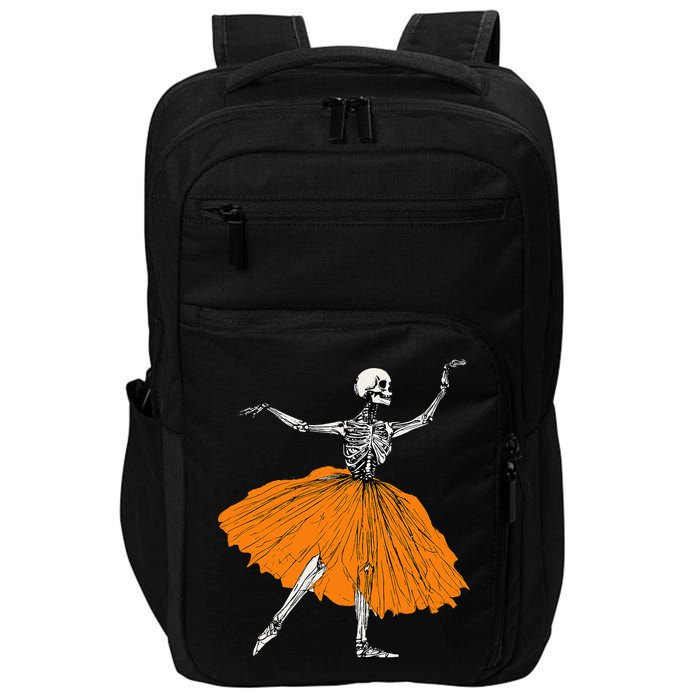 Skeleton Ballerina Dance Tutu Spooky Ballet Dancer Halloween Impact Tech Backpack