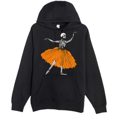 Skeleton Ballerina Dance Tutu Spooky Ballet Dancer Halloween Premium Pullover Hoodie