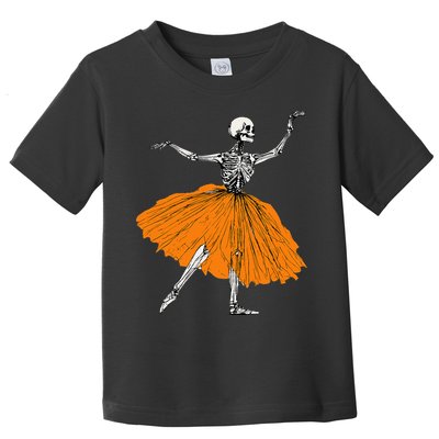 Skeleton Ballerina Dance Tutu Spooky Ballet Dancer Halloween Toddler T-Shirt