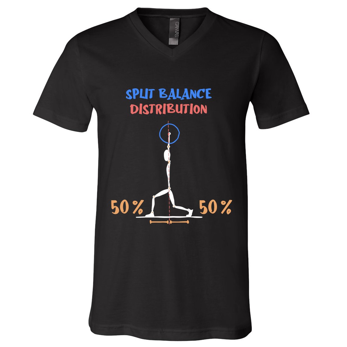 Split Balance Distribution V-Neck T-Shirt