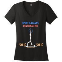 Split Balance Distribution Women's V-Neck T-Shirt