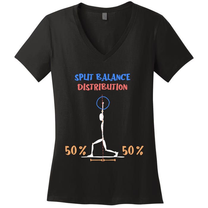 Split Balance Distribution Women's V-Neck T-Shirt