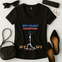 Split Balance Distribution Women's V-Neck T-Shirt