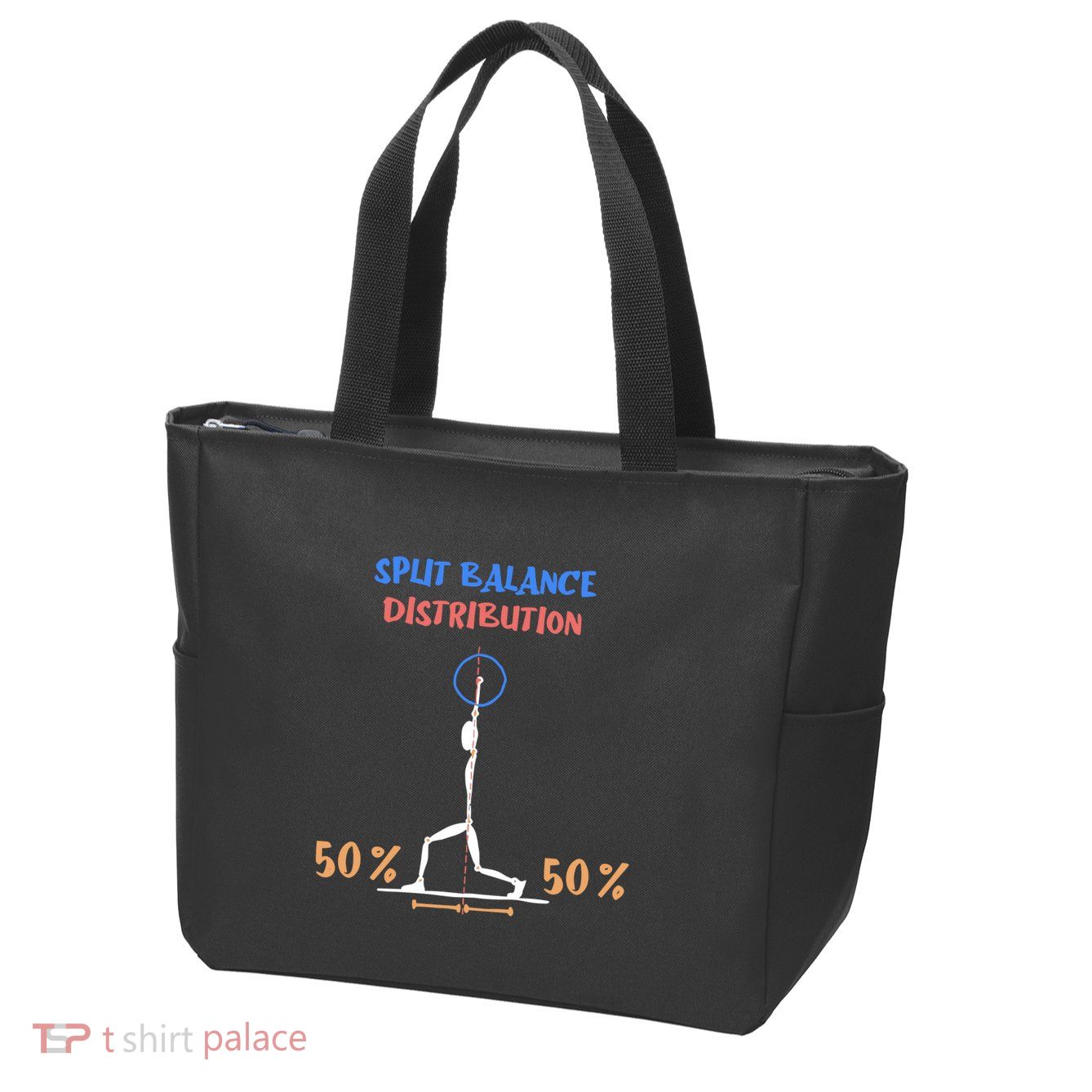 Split Balance Distribution Zip Tote Bag