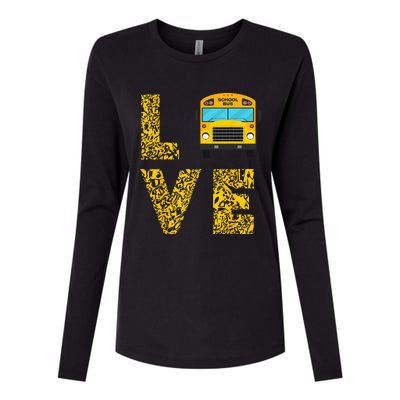 School Bus Driver Love Driving Bus Lover Womens Cotton Relaxed Long Sleeve T-Shirt