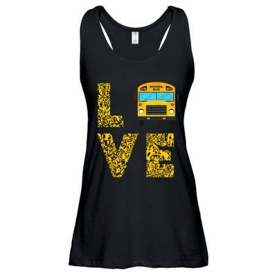 School Bus Driver Love Driving Bus Lover Ladies Essential Flowy Tank