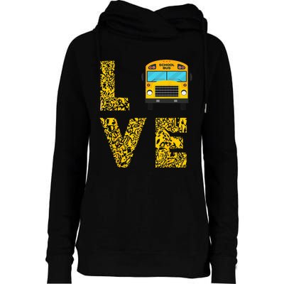 School Bus Driver Love Driving Bus Lover Womens Funnel Neck Pullover Hood