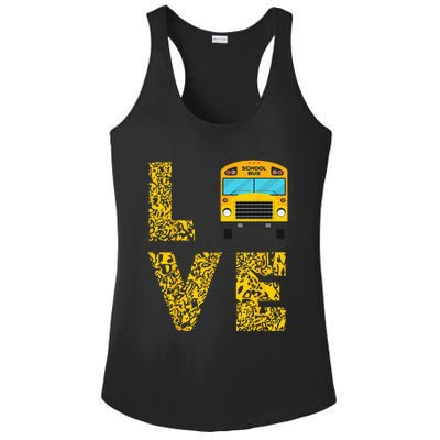 School Bus Driver Love Driving Bus Lover Ladies PosiCharge Competitor Racerback Tank