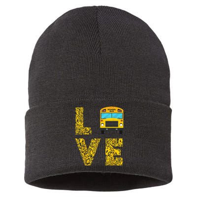 School Bus Driver Love Driving Bus Lover Sustainable Knit Beanie