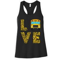 School Bus Driver Love Driving Bus Lover Women's Racerback Tank