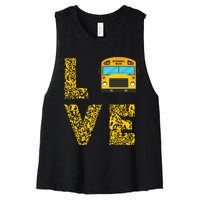 School Bus Driver Love Driving Bus Lover Women's Racerback Cropped Tank