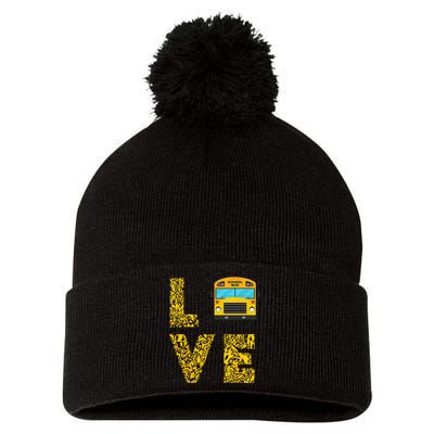 School Bus Driver Love Driving Bus Lover Pom Pom 12in Knit Beanie