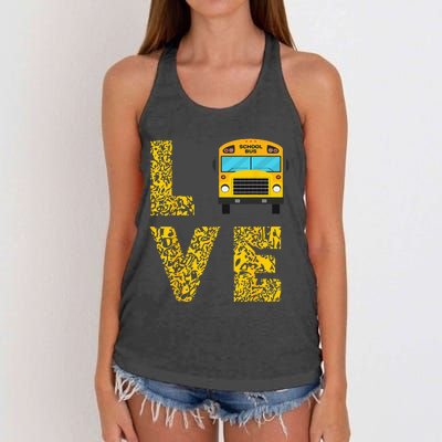 School Bus Driver Love Driving Bus Lover Women's Knotted Racerback Tank