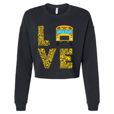 School Bus Driver Love Driving Bus Lover Cropped Pullover Crew