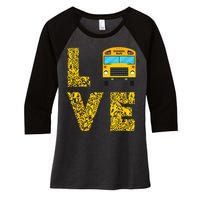 School Bus Driver Love Driving Bus Lover Women's Tri-Blend 3/4-Sleeve Raglan Shirt