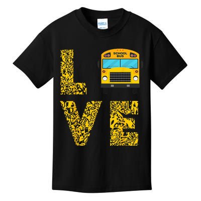 School Bus Driver Love Driving Bus Lover Kids T-Shirt