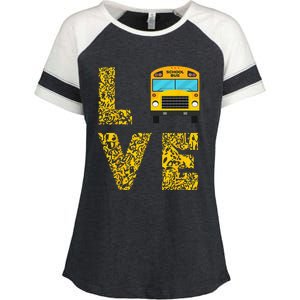 School Bus Driver Love Driving Bus Lover Enza Ladies Jersey Colorblock Tee