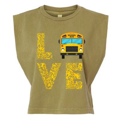 School Bus Driver Love Driving Bus Lover Garment-Dyed Women's Muscle Tee