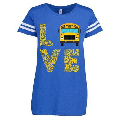 School Bus Driver Love Driving Bus Lover Enza Ladies Jersey Football T-Shirt