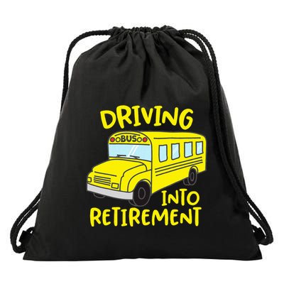 School Bus Driver Retirement Drawstring Bag