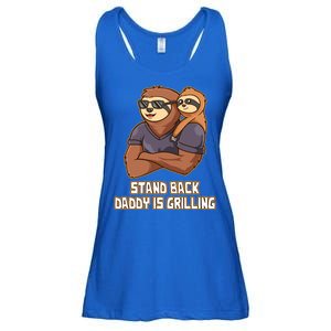 Stand Back Daddy Is Grilling Fathers Day Chef Grill Parents Gift Ladies Essential Flowy Tank