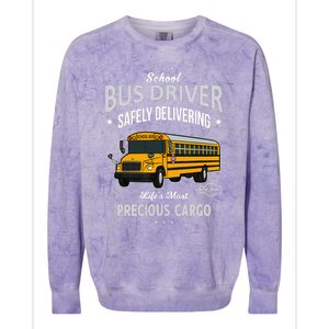 School Bus Driver - Safely Delivering Precious Colorblast Crewneck Sweatshirt