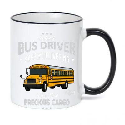 School Bus Driver - Safely Delivering Precious 11oz Black Color Changing Mug