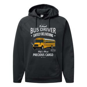 School Bus Driver - Safely Delivering Precious Performance Fleece Hoodie