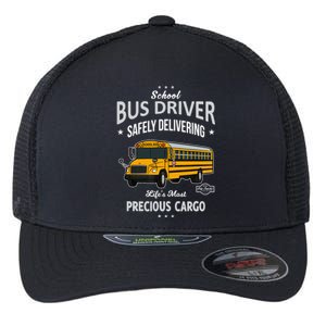 School Bus Driver - Safely Delivering Precious Flexfit Unipanel Trucker Cap