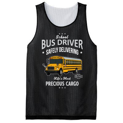 School Bus Driver - Safely Delivering Precious Mesh Reversible Basketball Jersey Tank