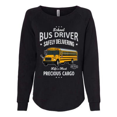 School Bus Driver - Safely Delivering Precious Womens California Wash Sweatshirt