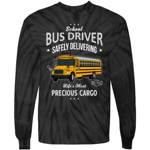 School Bus Driver - Safely Delivering Precious Tie-Dye Long Sleeve Shirt