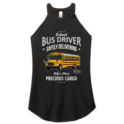 School Bus Driver - Safely Delivering Precious Women's Perfect Tri Rocker Tank