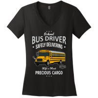 School Bus Driver - Safely Delivering Precious Women's V-Neck T-Shirt