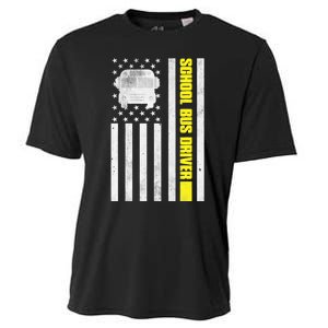 School Bus Driver American Flag, School Bus Driver Cooling Performance Crew T-Shirt