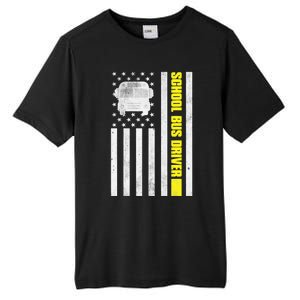 School Bus Driver American Flag, School Bus Driver Tall Fusion ChromaSoft Performance T-Shirt