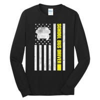 School Bus Driver American Flag, School Bus Driver Tall Long Sleeve T-Shirt